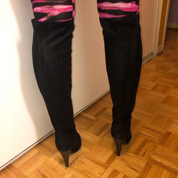 Basic black suede heel boots - Picture 2 of 4